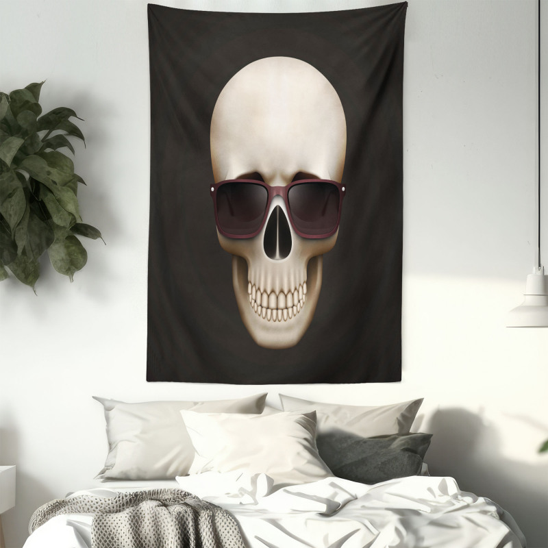 Funny Glass Skeleton Head Tapestry