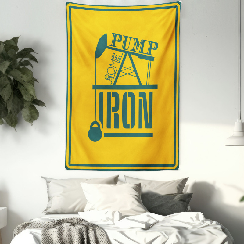 Pump Some Iron Vintage Tapestry