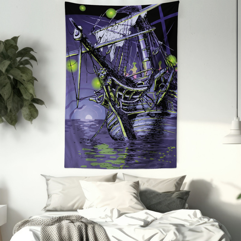 Ghost Vessel Island Tapestry