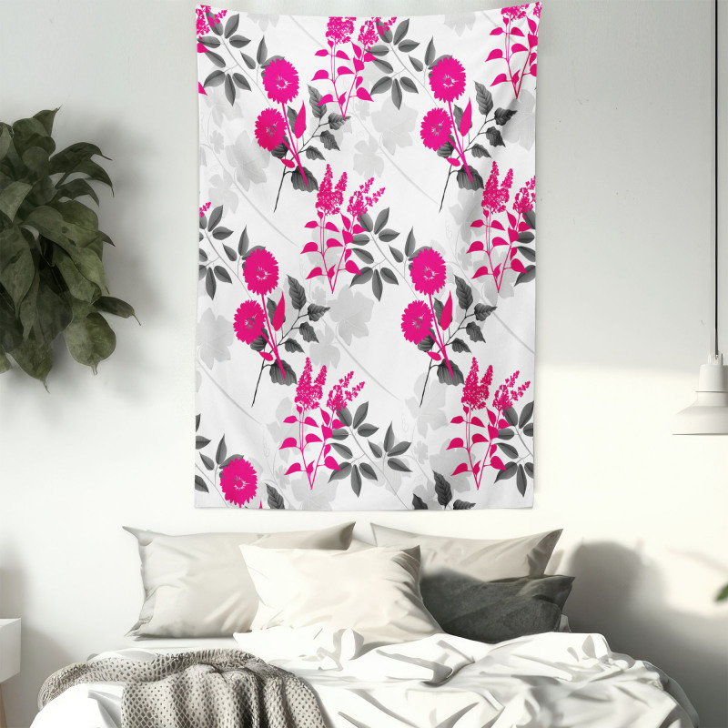 Nostalgic Leaf and Flowers Tapestry