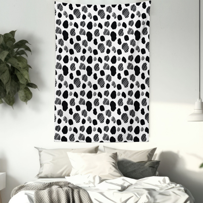 Black and White Dots Tapestry