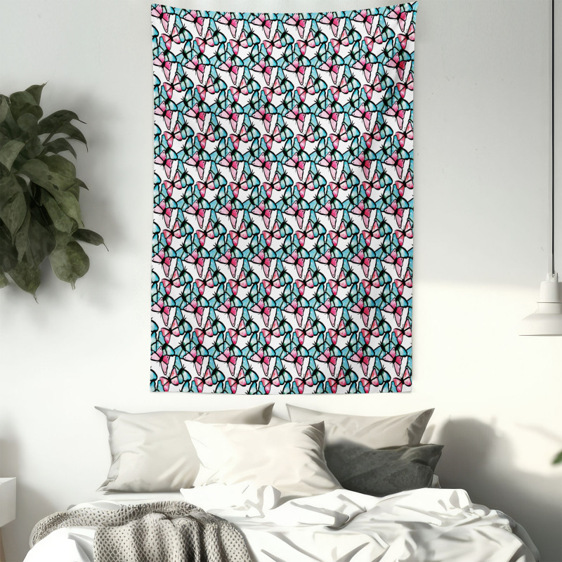 Blue and Pink Animal Tapestry