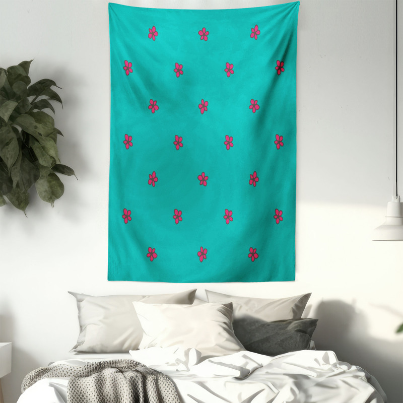 Pink Wild Flowers Nature Tapestry