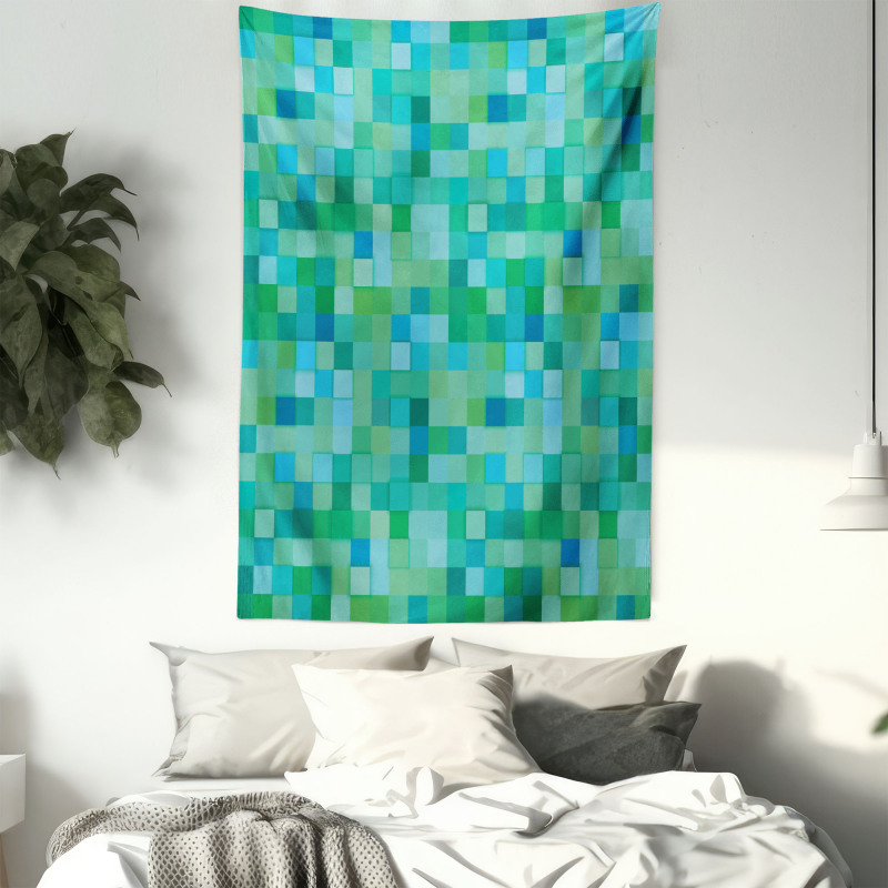 Cube Pattern Vibrant Color Tapestry