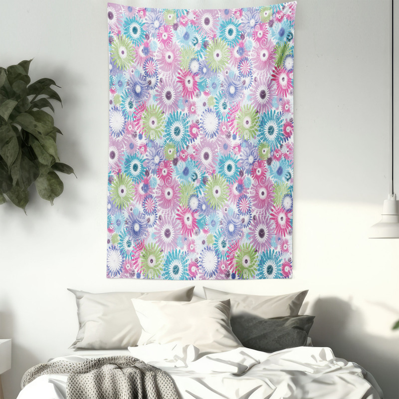 Colorful Vintage Curls Tapestry