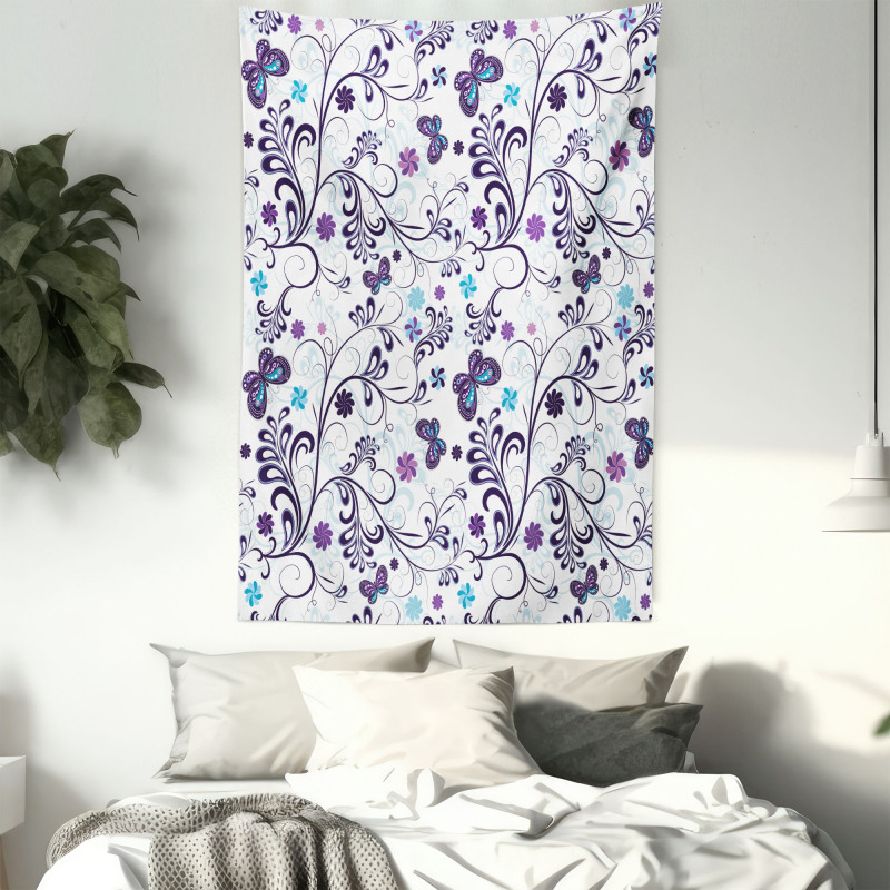 Butterflies and Swirls Tapestry