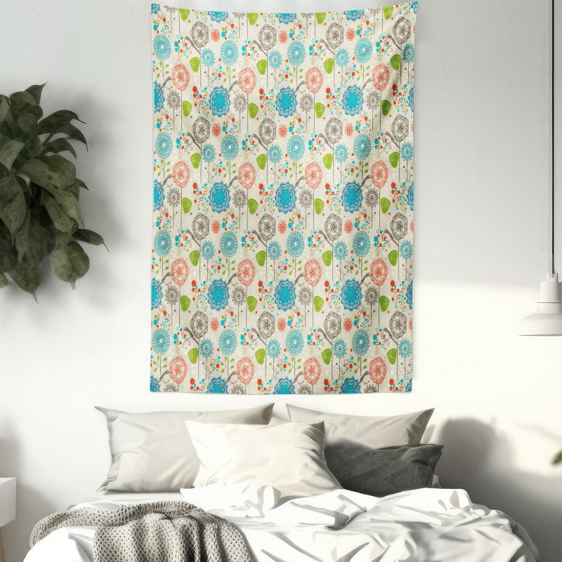 Retro Doodle Cheerful Tapestry