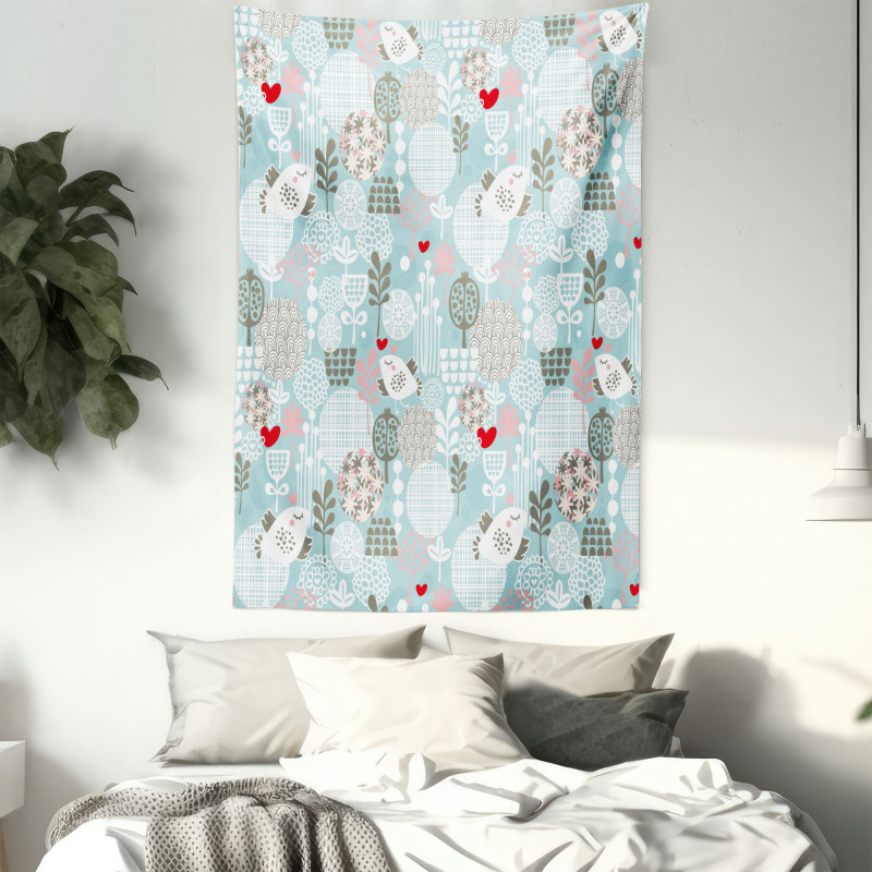 Valentines Birds Tapestry