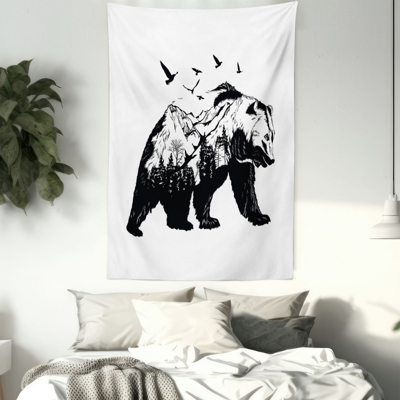 Wildlife Mammal Silhouette Tapestry