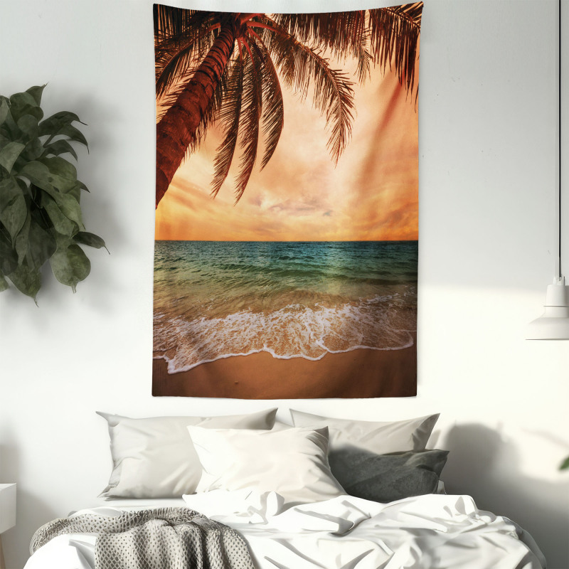 Exotic Seascape with Palm Tapestry