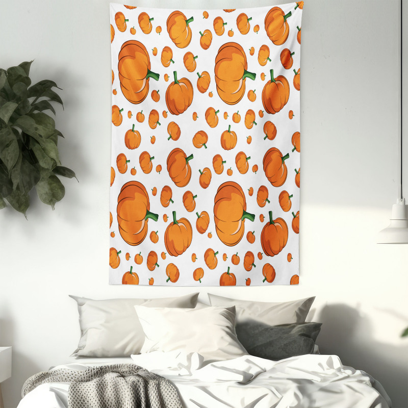 Halloween Plump Pumpkin Tapestry