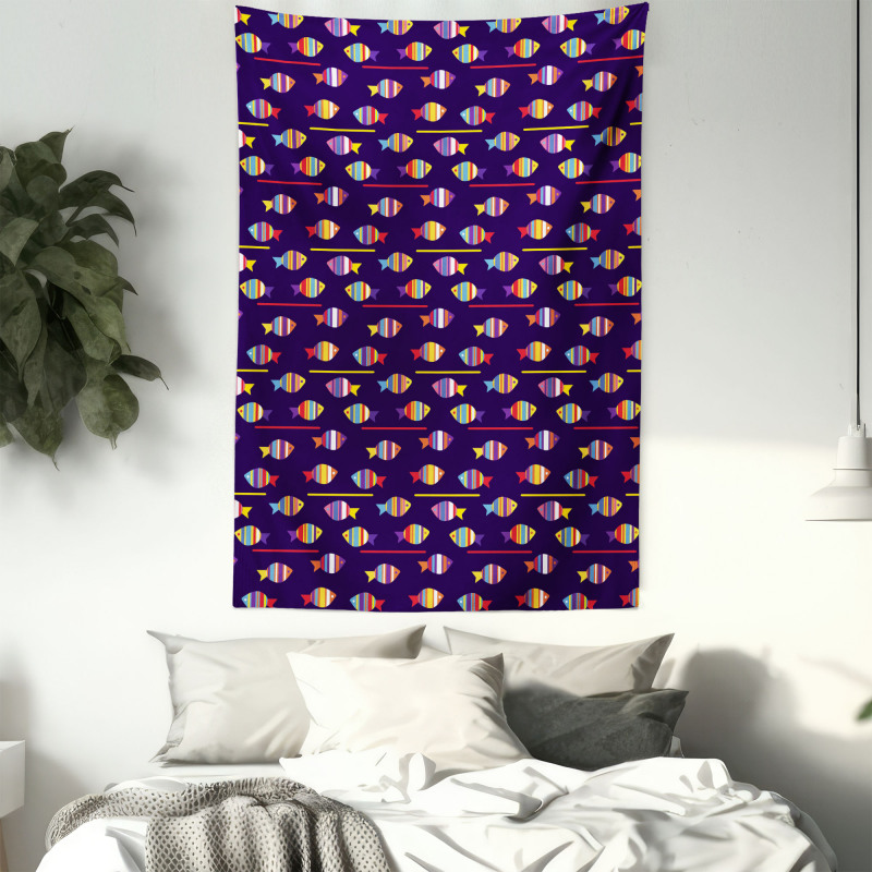 Rainbow Patterned Animals Tapestry