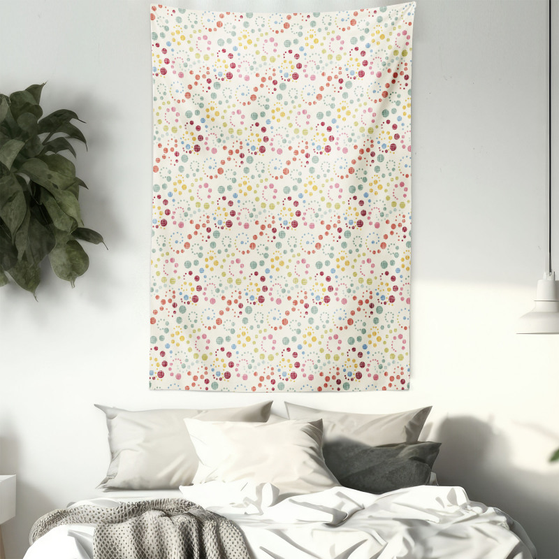 Dot Swirls Retro Look Tapestry