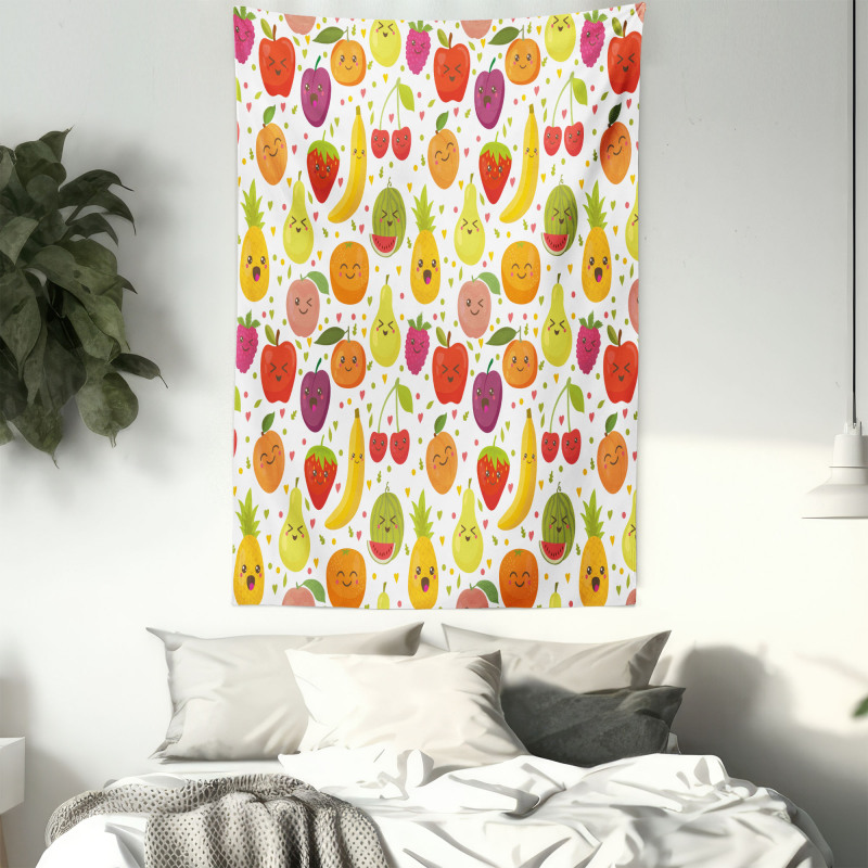 Banana Smile Kids Theme Tapestry