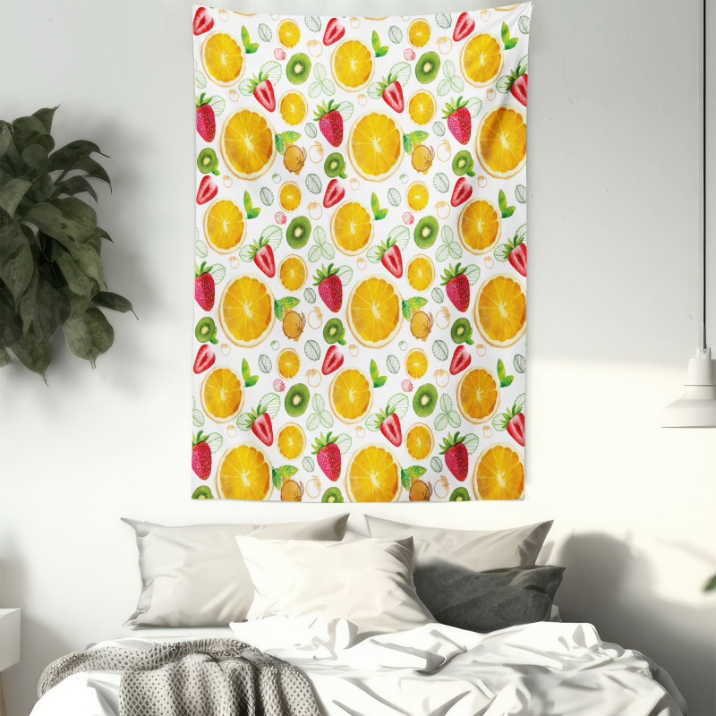 Fresh Citrus Kiwi Lemon Tapestry