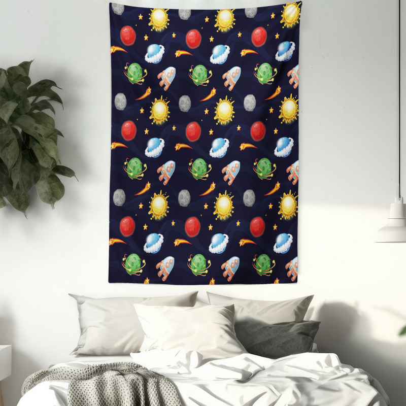 Cosmos with Sun Planets Tapestry