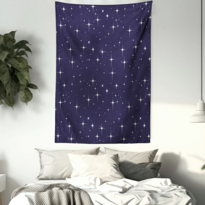 Night Skyline with Stars Tapestry