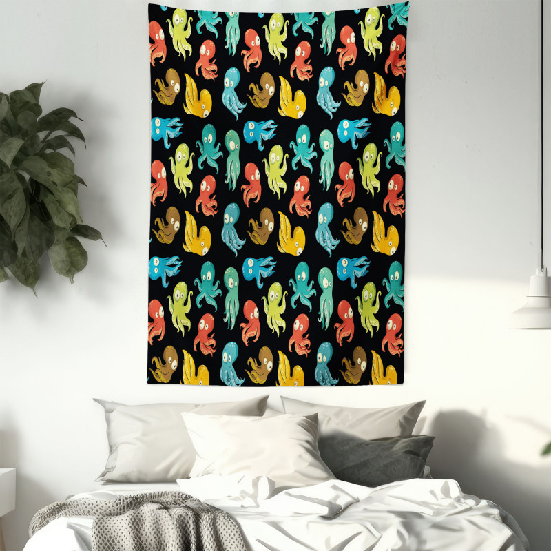 Funny Sea Characters Tapestry