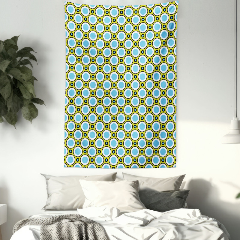 Retro Circle and Dots Tapestry