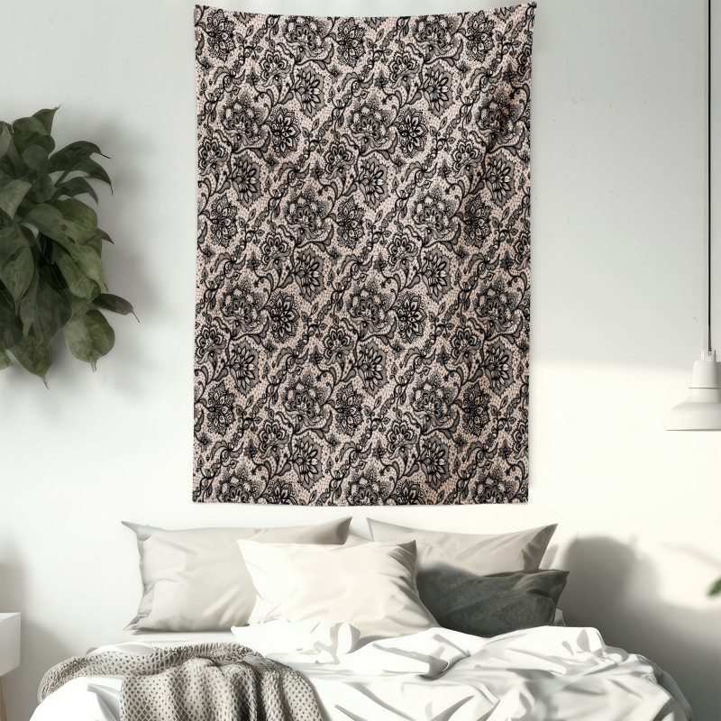 Flowers Butterflies Lace Tapestry