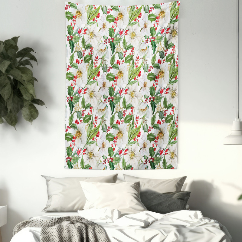 Poinsettia Pattern Tapestry