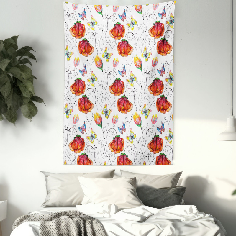 Natural Scene Butterfly Tapestry