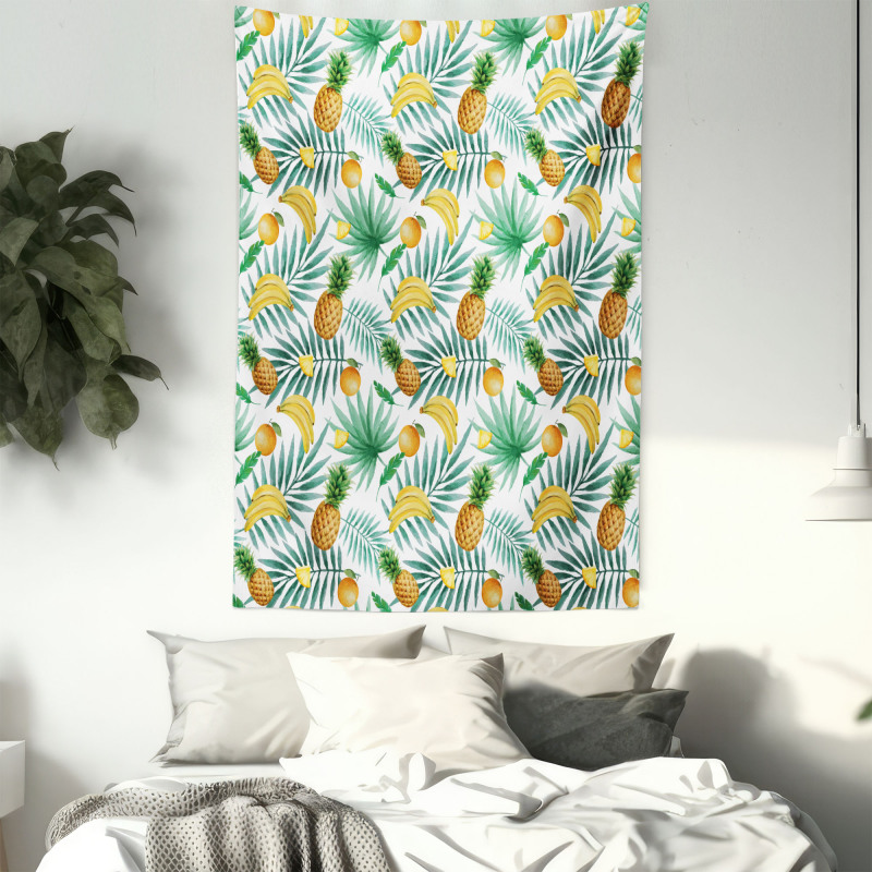 Exotic Fruits Leaves Tapestry