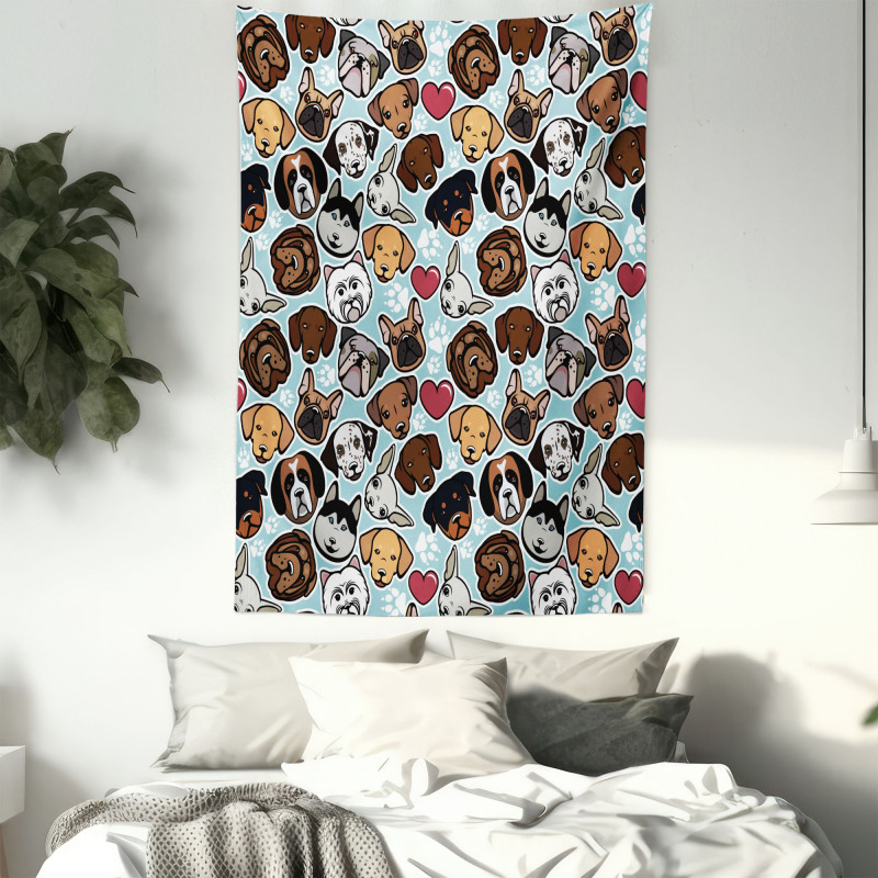 Canine Breeds Love Tapestry