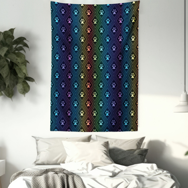 Paw Print Design Tapestry