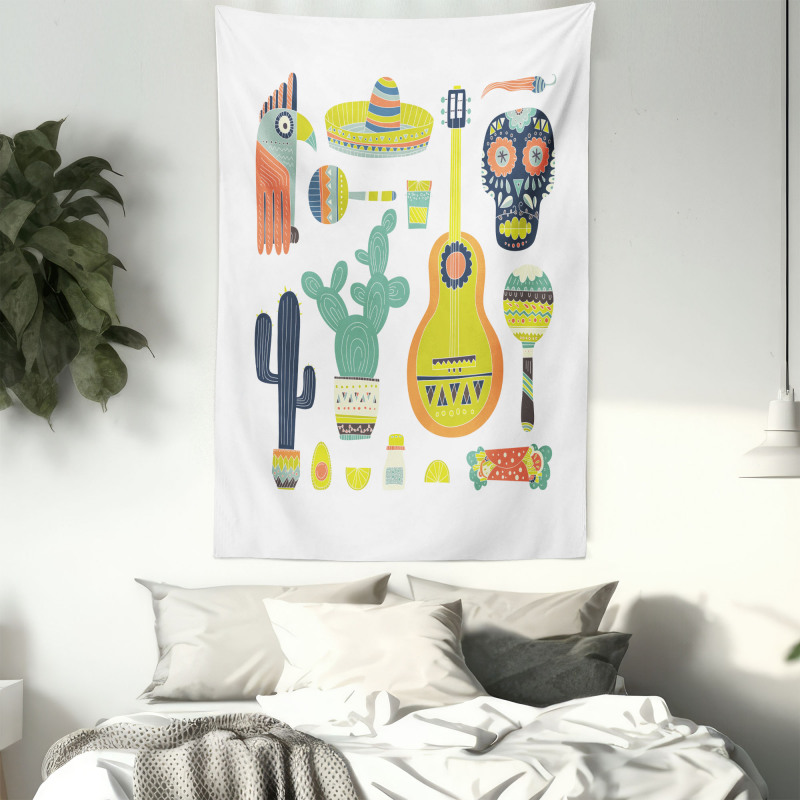 Mexican Motifs Taco Tapestry