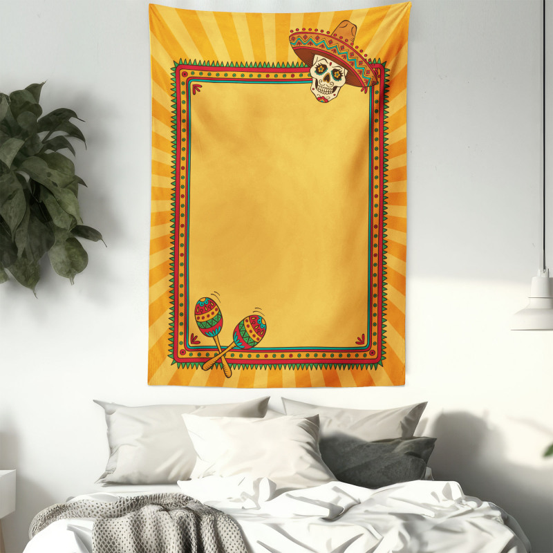 Frame Desgin with Skull Tapestry