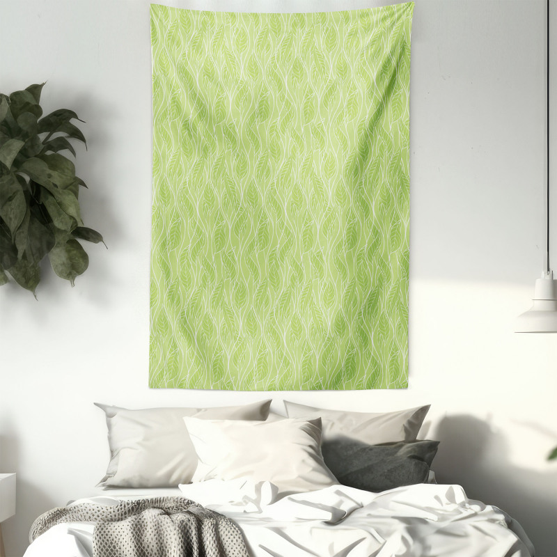 Green Curvy Twigs Botany Tapestry