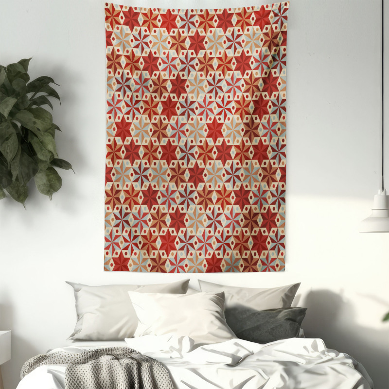 Retro Anise Stars Motif Tapestry