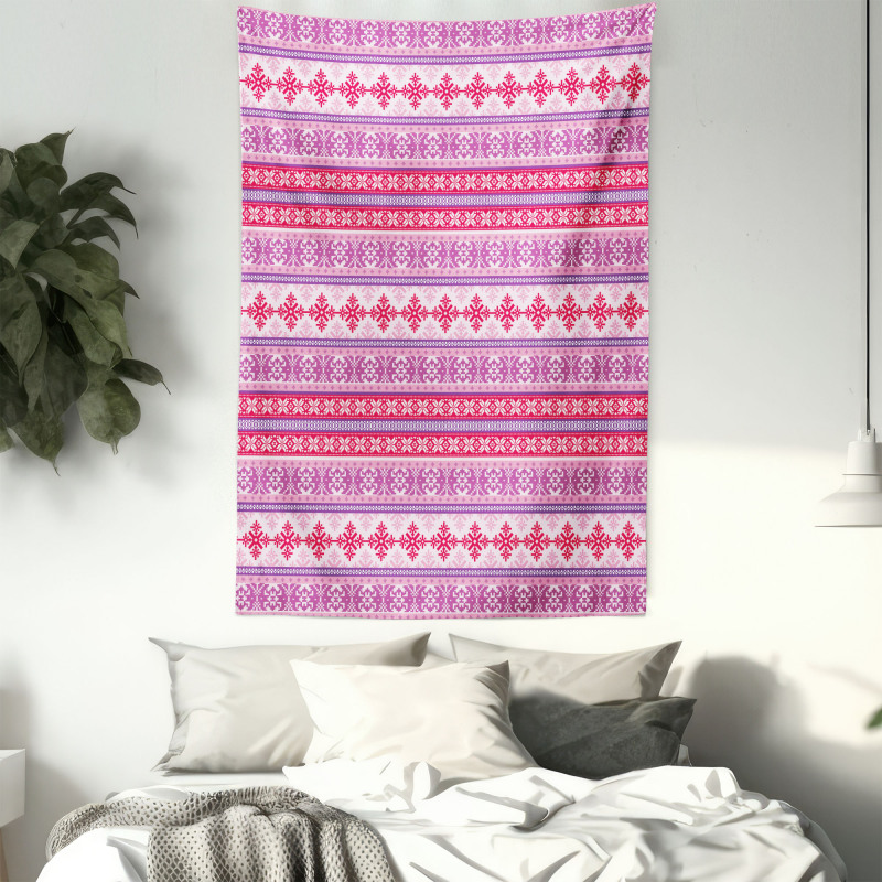 Geometric Snow December Tapestry