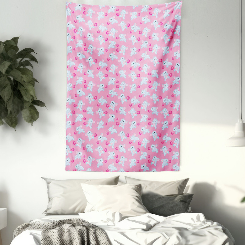 Girly Happy Animals Tapestry