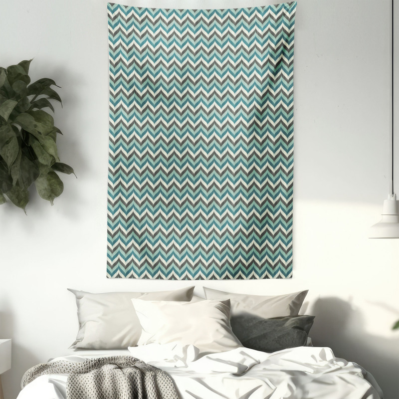 Abstract Wavy Lines Tapestry