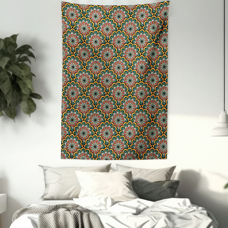 Tribal Paisley Flowers Tapestry