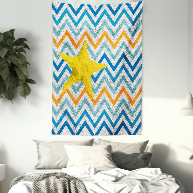 Angled Stripes Starfish Tapestry