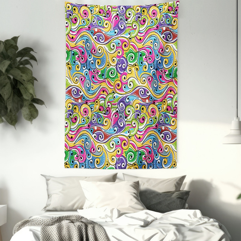 Funky Doodle Summer Art Tapestry