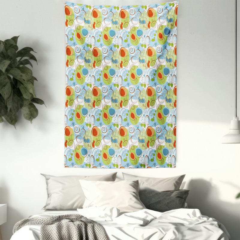 Whimsical Doodle Swirls Tapestry