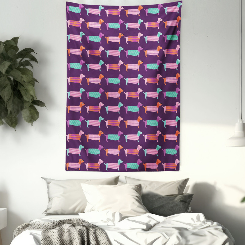 Sixties Style Puppy Tapestry