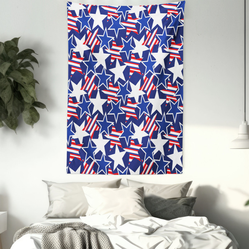 Patriotic American Star Tapestry