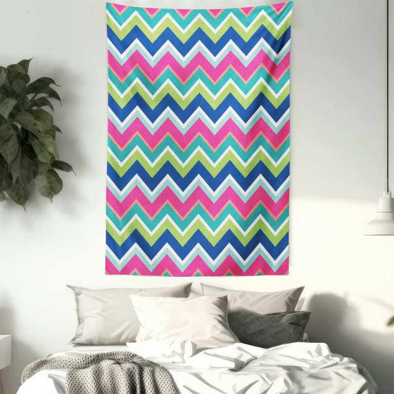 Colorful Chevron Lines Tapestry