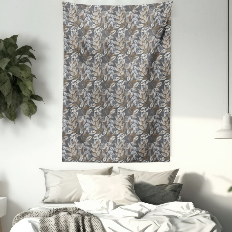 Rustic Branches Leaves Tapestry