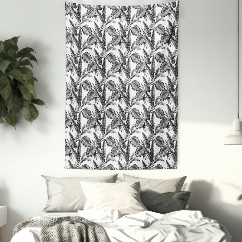 Tropical Tree Leaves Tapestry