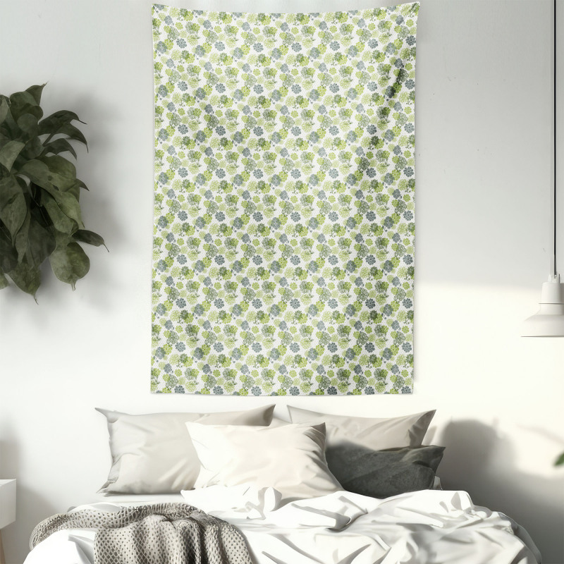 Abstract Floral Polka Dot Tapestry