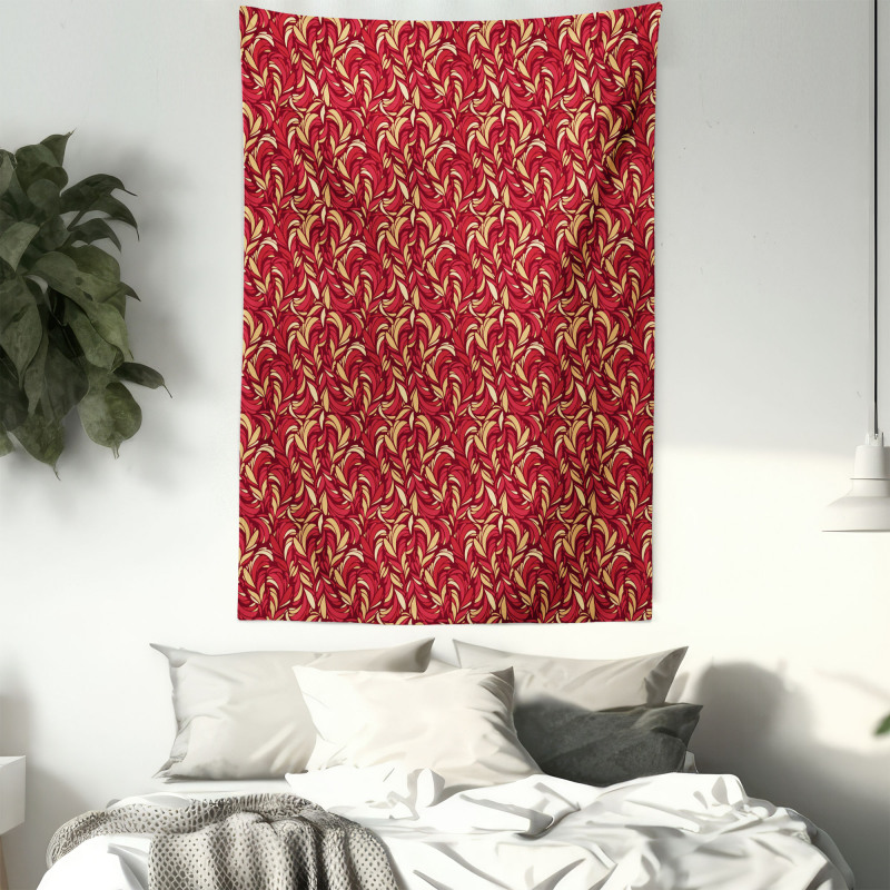 Colored Foliage Pattern Tapestry