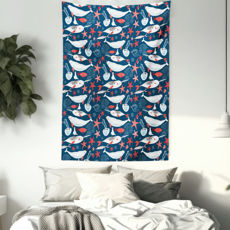 School of Fish Narwhal Tapestry