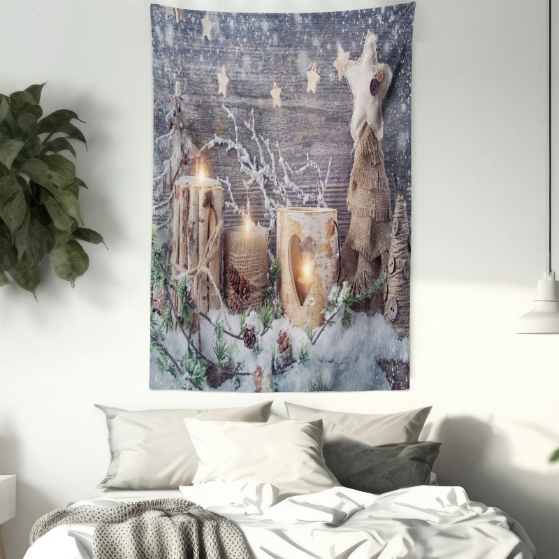 Candle Winter Holiday Tapestry