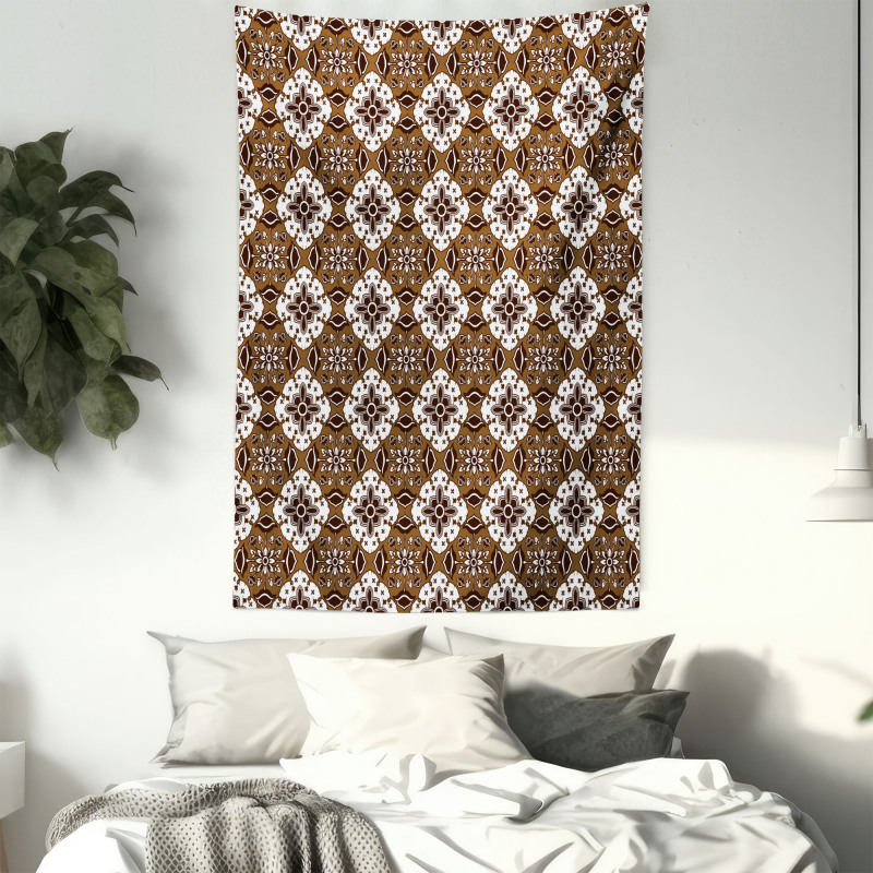 Batik Floral Pattern Tapestry